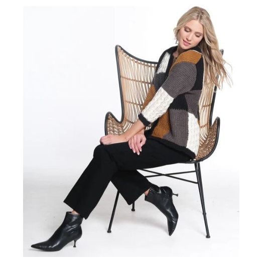 Multiples Color Block Button Front Cardigan