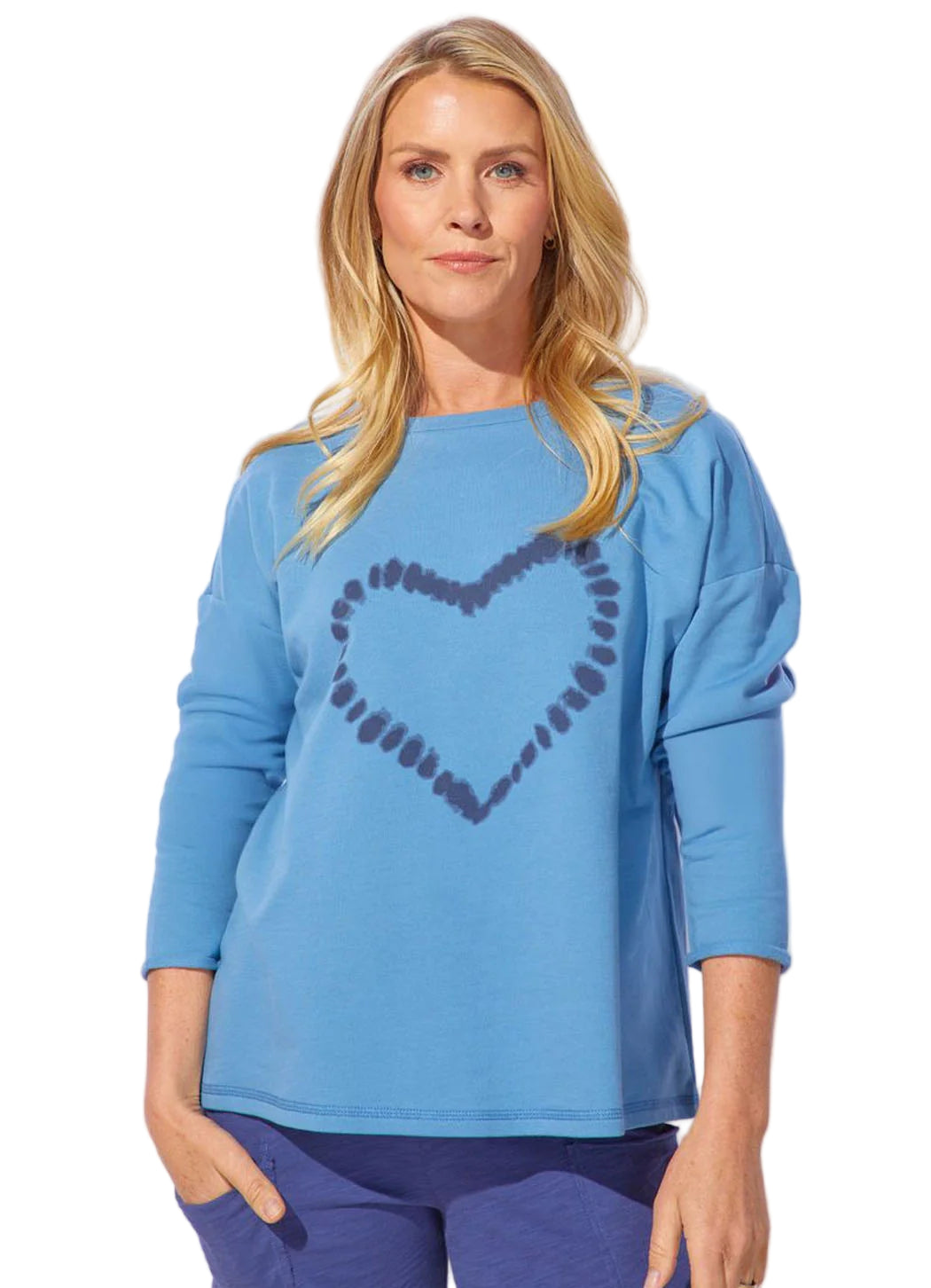Escape Destination Heart Fleece Indigo PuIllover