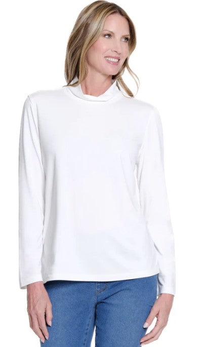 Multiples Mock Neck Long Sleeve Top (3 Colors)