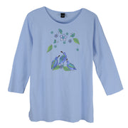 Sabaku Quail In Blue 3/4 Sleeve Tee (BlueSky)(444BSK3/4s)