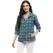 Parsley & Sage Ivie Reversible Denim Blue Hip Jacket