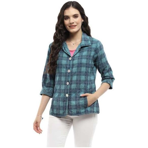 Parsley & Sage Ivie Reversible Denim Blue Jacket
