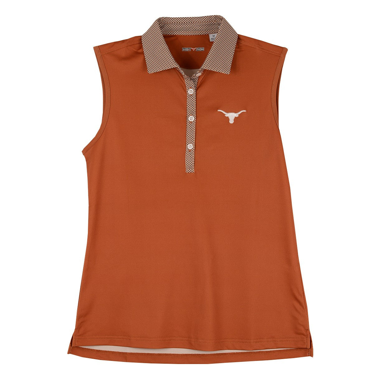 Texas Longhorn 40 Acres Ladies Sleeveless Contrast Placket Pique Polo (468081W) BO