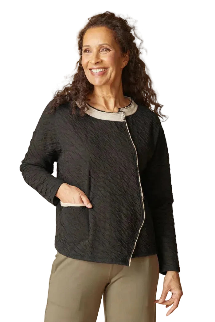 Habitat Crinkle Double Face Metro Pullover (48111) (Black)
