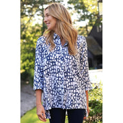 Habitat Linen Circle Print Hidden Placket Big Shirt