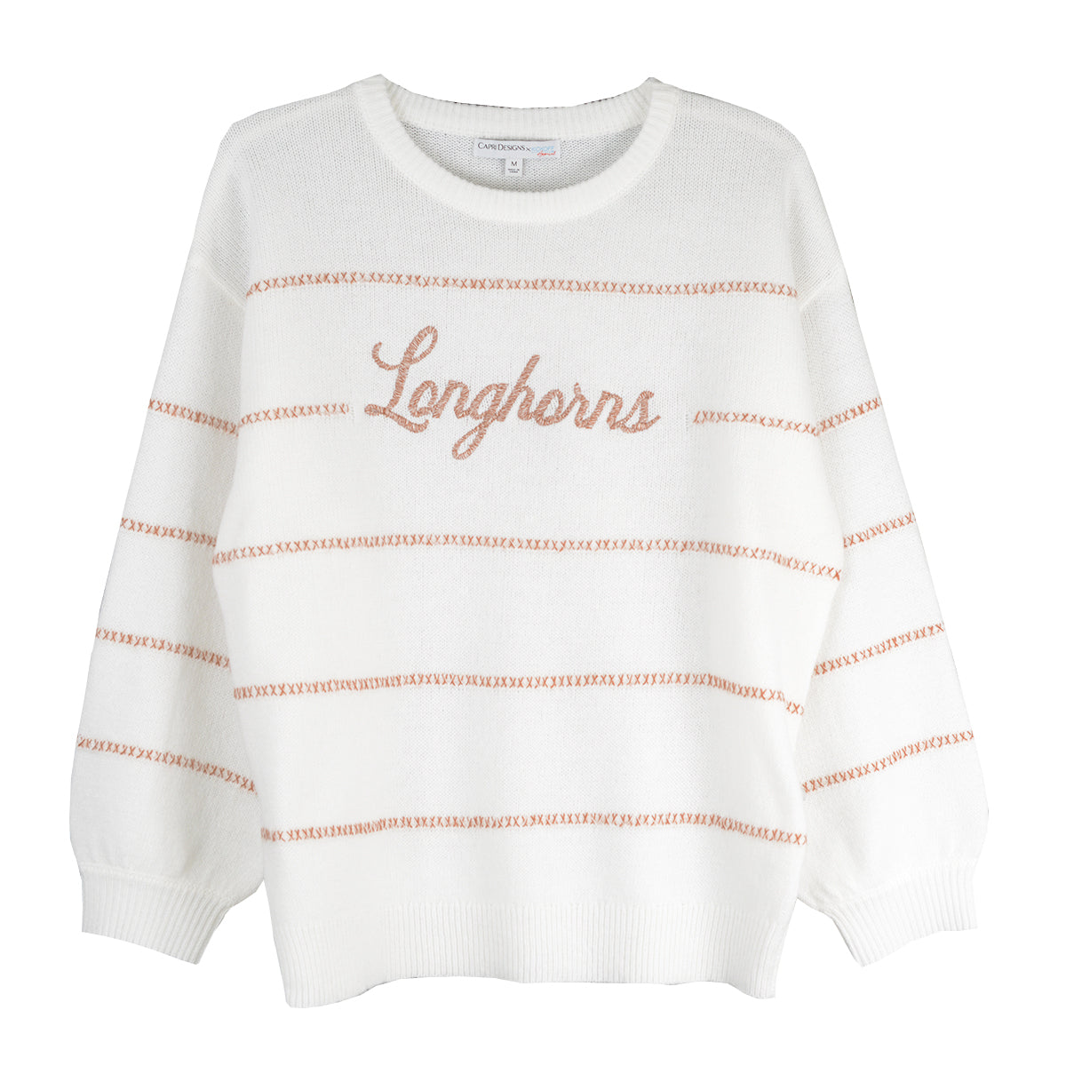 Texas Longhorn Capri Designs Threaded Script Sweater (KW14TEX2)