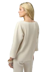 Joseph Ribkoff Pleated Scuba Crepe Boxy Top (IVRY)