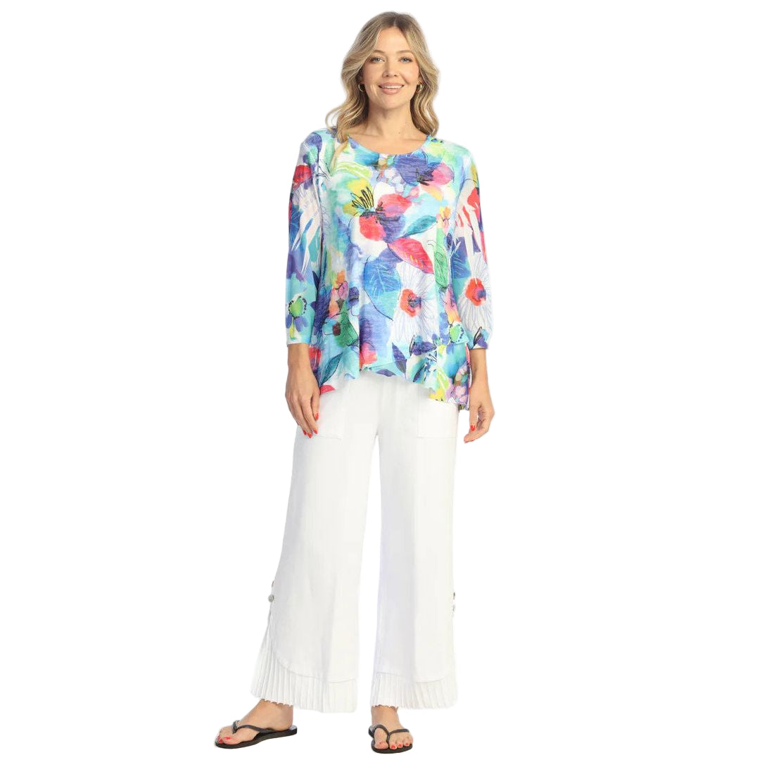 Jess & Jane Charlotte Burnout with Layered Contrast Hem Tunic