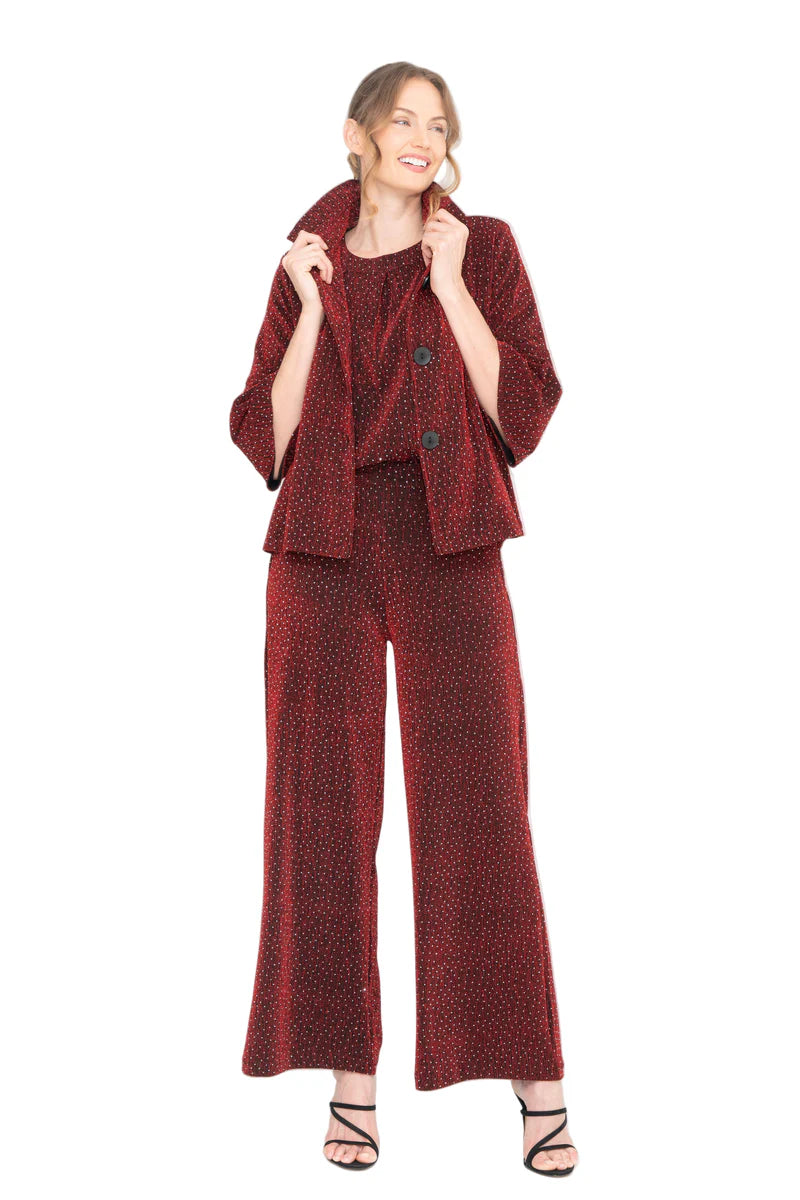 Damee Red Sparkle Cropped Jacket