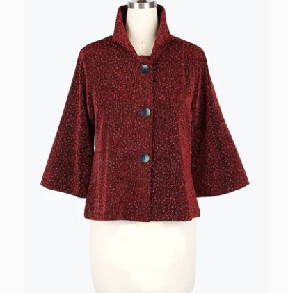 Damee Red Sparkle Cropped Jacket