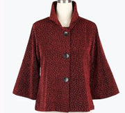 Damee Red Sparkle Cropped Jacket