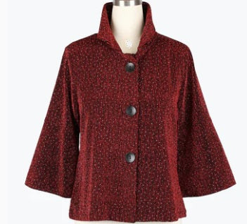 Damee Red Sparkle Cropped Jacket