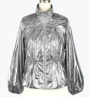Damee Metallic Grey Drawstring Short Jacket (4975-MGY)