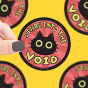 Stare Into The Void Black Cat Vinyl Sticker