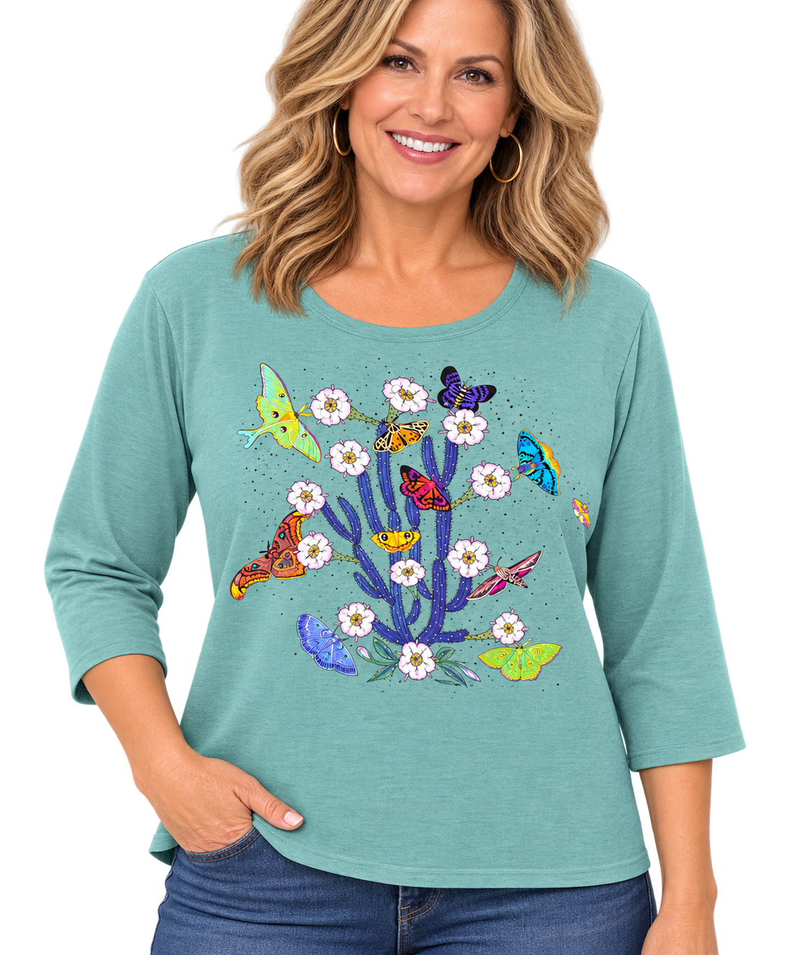Sabaku Transformations BA 3/4 Sleeve Best Tee (447HBAbest) (Heather Blue Agave)