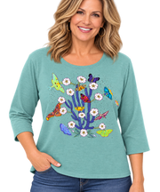 Sabaku Transformations BA 3/4 Sleeve Best Tee (447HBAbest) (Heather Blue Agave)