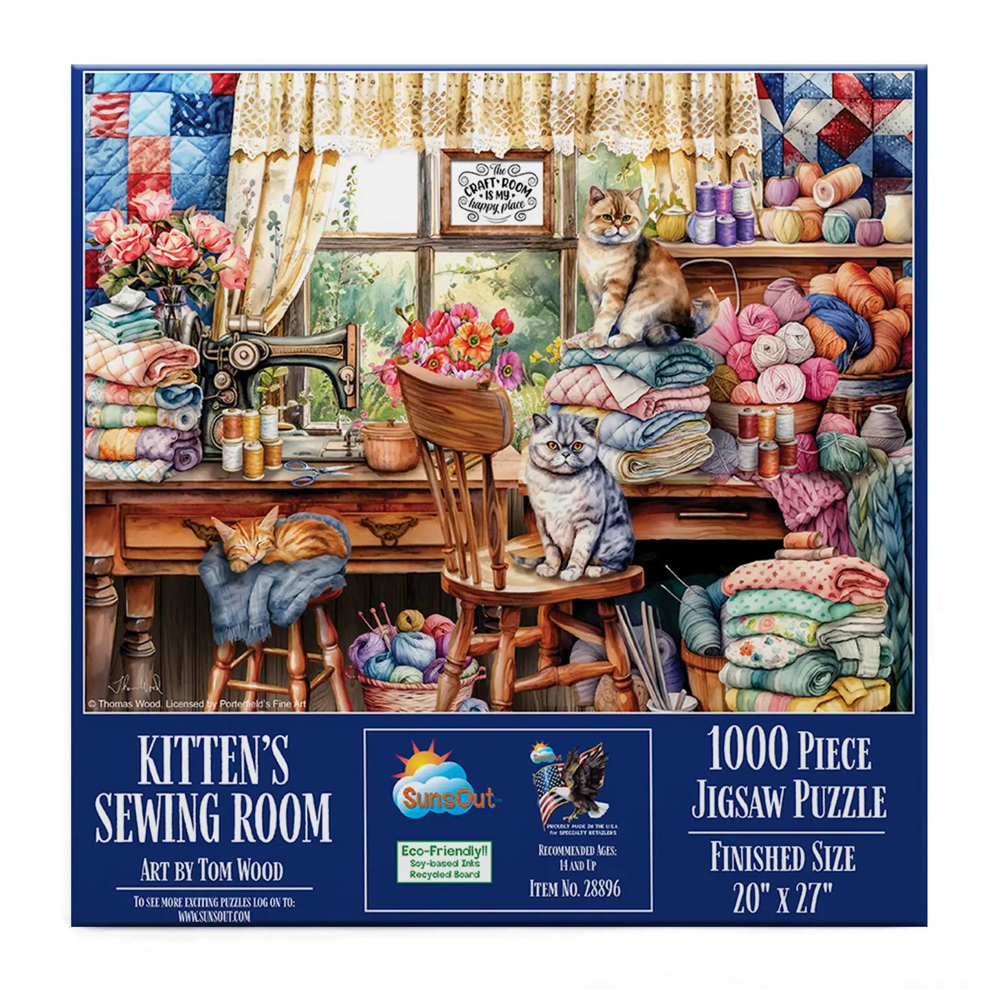 Kitten's Sewing Room 1000 Piece Jigsaw Puzzle (28896)
