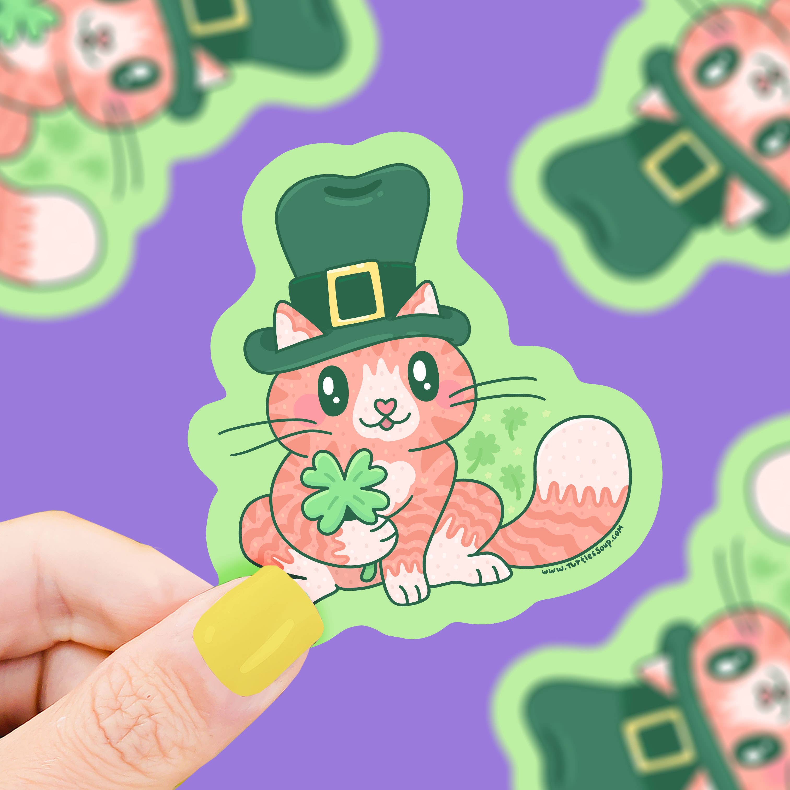 Leprechaun Kitty St. Patrick's Day Vinyl Sticker