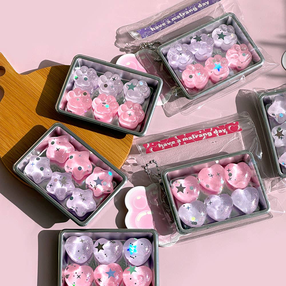 Sparkly Pastel Squishy Jelly Keychain – Fidget Pop Out Series
