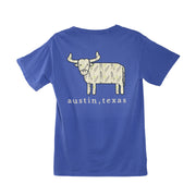 Austin The Hometown Steer with Bluebonnets Tee