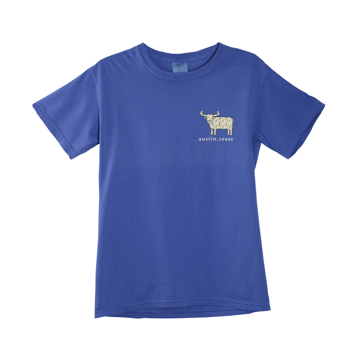 Austin The Hometown Steer with Bluebonnets Tee