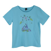 Sabaku Quail In Blue  Short Sleeve Boutique Tee (Turquoise)(444TURssbt)
