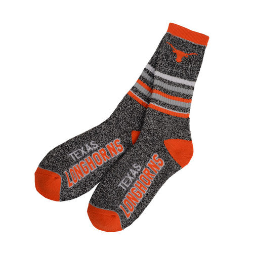 Texas Longhorn 5 Star Marbled Grey Crew Socks (504-MAR-5STAR)