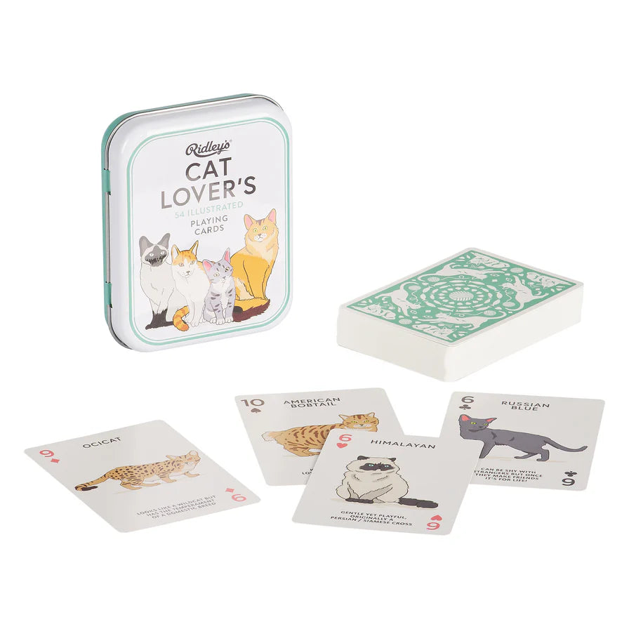 Ridley's Cat Lover's 54 illustrated Playing Cards In a Tin