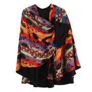 Rapti 100% Cashmere Reversible Loop Shawl (#507) BLK/BRIGHTS