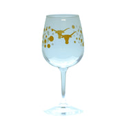 Memory Company Texas Longhorn Painted Dot Wine Glass (508861)(Burnt Orange)