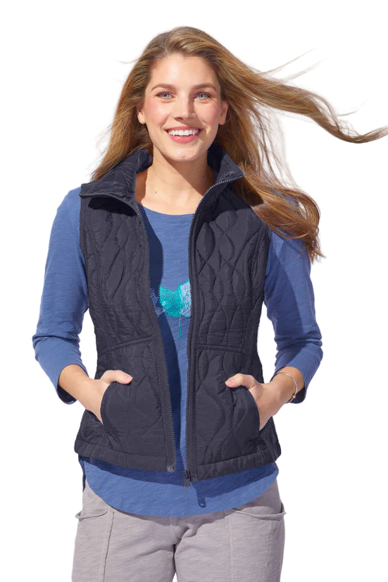 Escape Wave Quilt Summit Black Vest