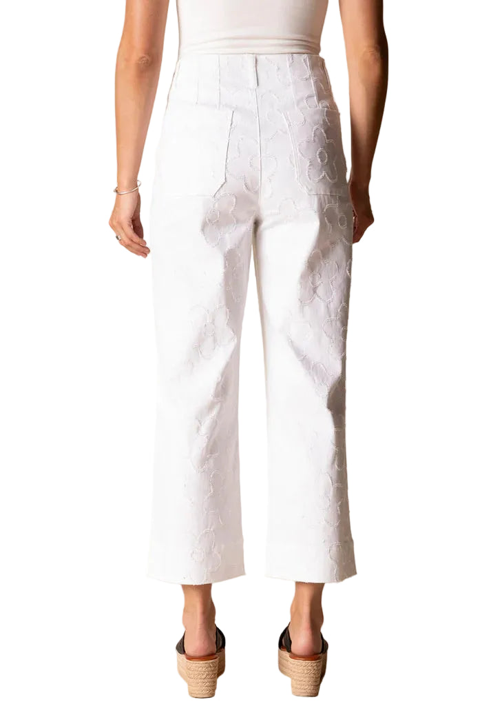 Habitat Etched Flower Crop Jean (51276) (White)