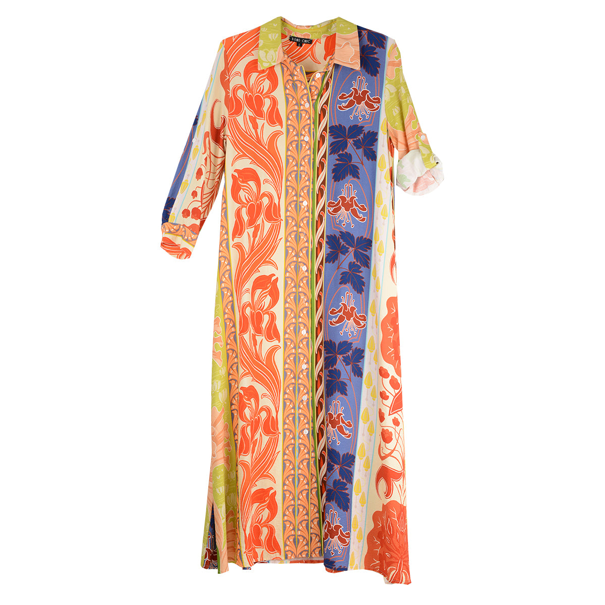 Boho Chic Button front Long Dress (5152138)