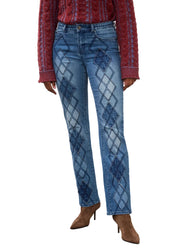FDJ French Dressing Christina Patch Work Diamond Embroidered Straight Leg Jeans 5153779)