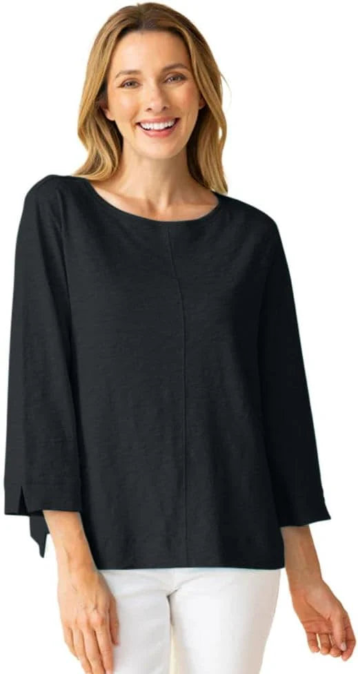 Habitat Cotton Pebble Cover stitch Boat Neck Tee (27522)