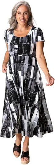 Habitat Core Brushstroke Swing Dress (57590) (Black)