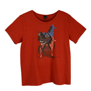 Sabaku Tribal Horses Short Sleeve Boutique Tee (Clay)(443CLYssbt)