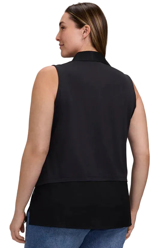 Foxcroft Plus Sasha Knit/woven Tank Size 3x Black (200824)