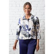Olivia by Habitat Crinkle Abstract Snap Front Shirt/Jacket (BLK)