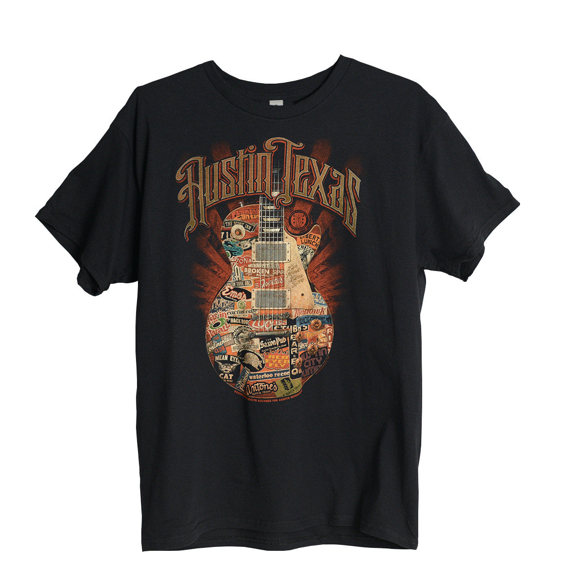 Austin Texas Guitar Black Tee