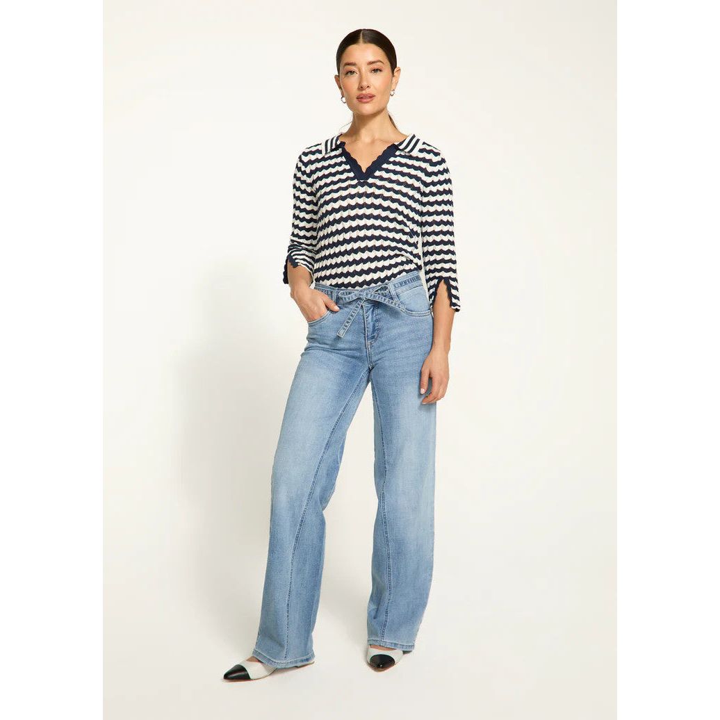 FDJ French Dressing Christina Bow Belt Wide Leg Jean