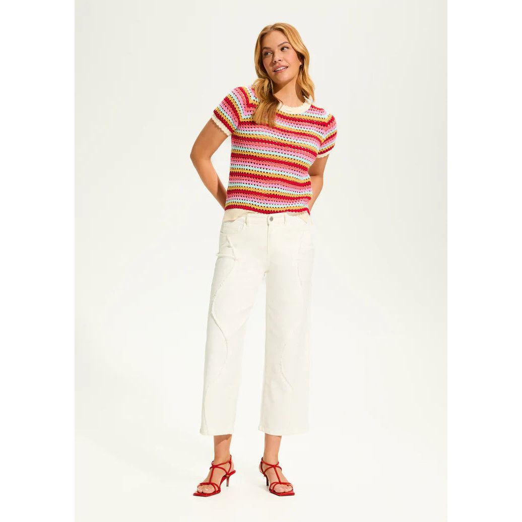 FDJ Christina Wide Crop Front Fringe Detail Crop (IVRY)