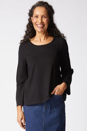Habitat Core Travel Pleated Sleeve Black Tee (55921)