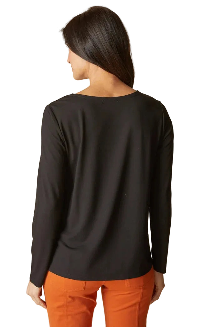 Habitat Core Travel Knit Solid Easy Long Sleeve Tee (55929) (Black)