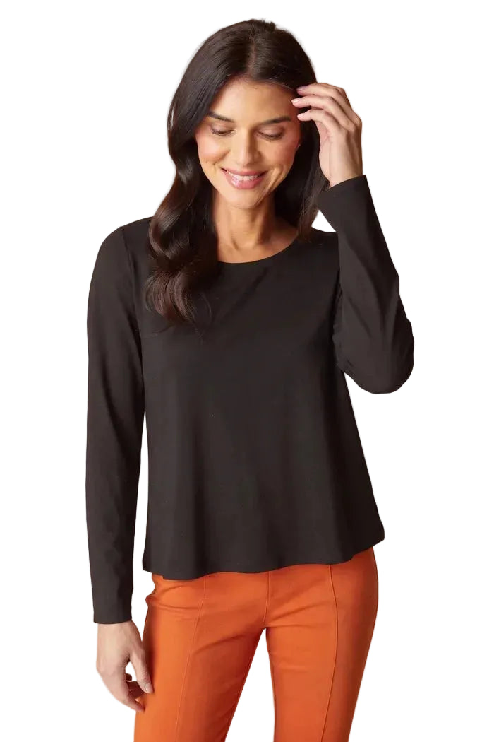 Habitat Core Travel Knit Solid Easy Long Sleeve Tee (55929) (Black)