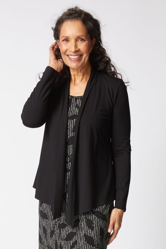 Habitat Core Travel Solid Black Waterfall Open Jacket (55931)