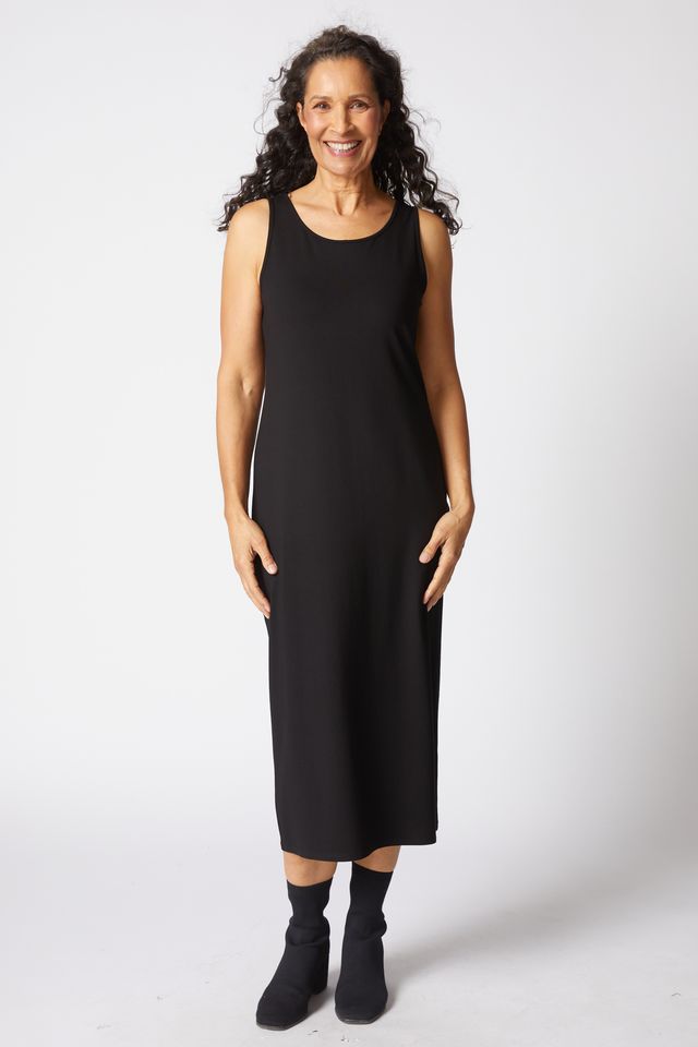 Habitat Core Travel Everything Sleeveless Solid Black Long Dress (55985)