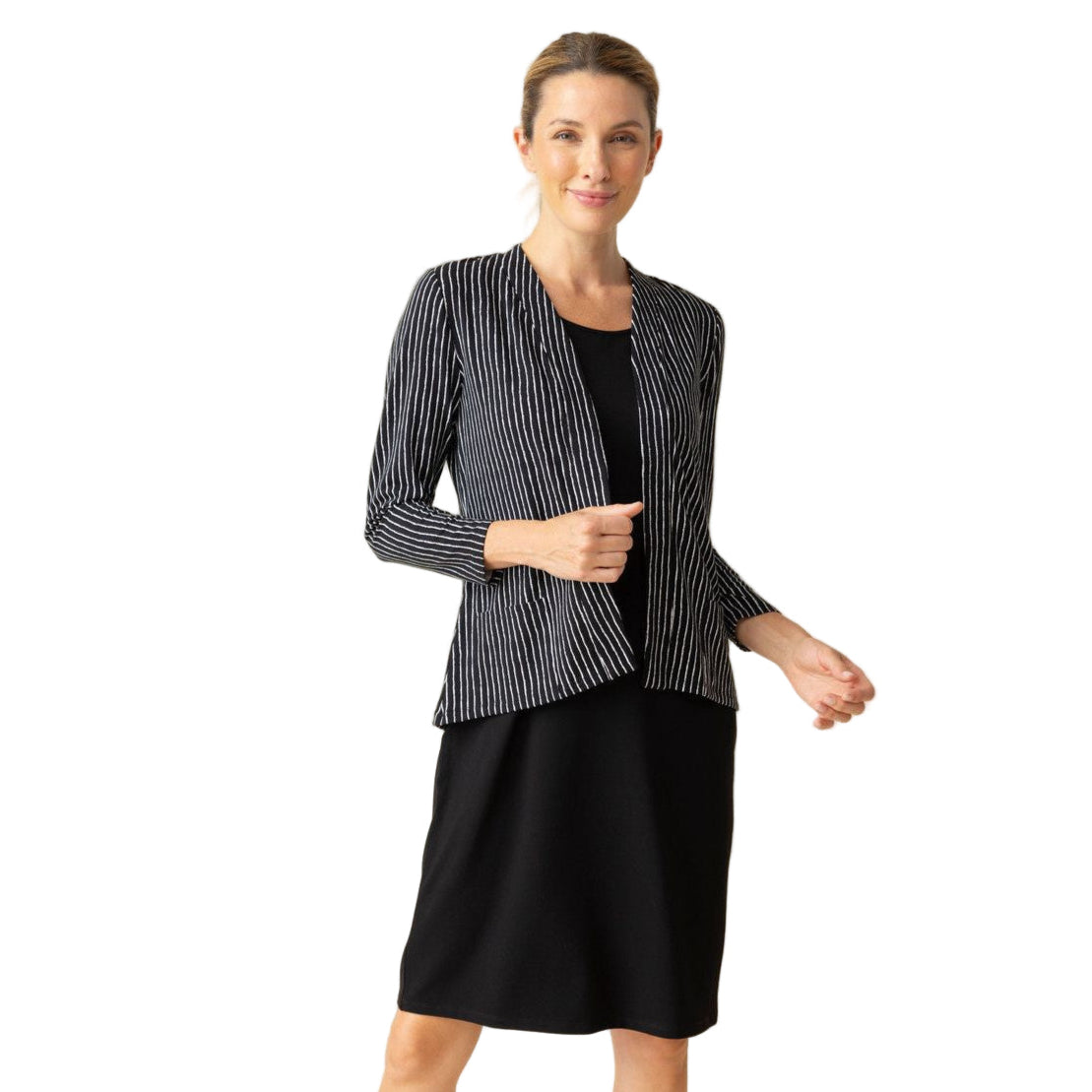 Habitat Core Travel Bamboo Shirred Back Open Jacket (BLK)