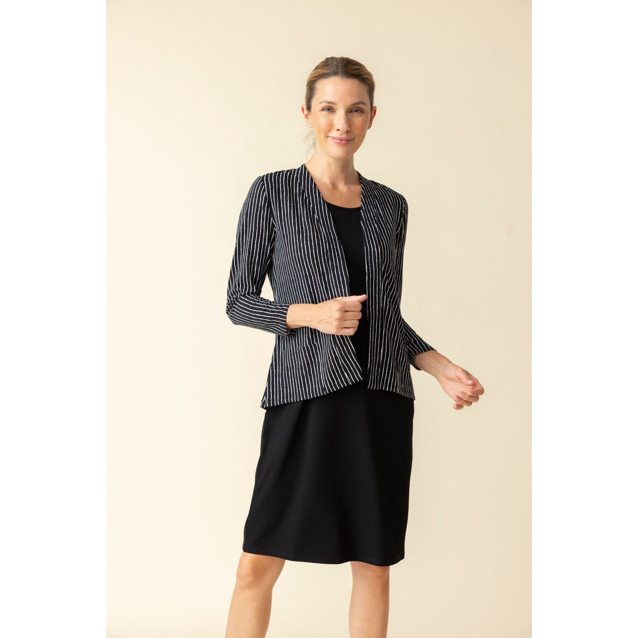 Habitat Core Travel Bamboo Shirred Back Open Jacket (BLK)