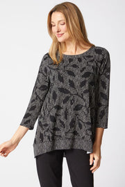 Habitat Core Travel Leaf Print Pleat Back Tunic (56427)(DOVE)